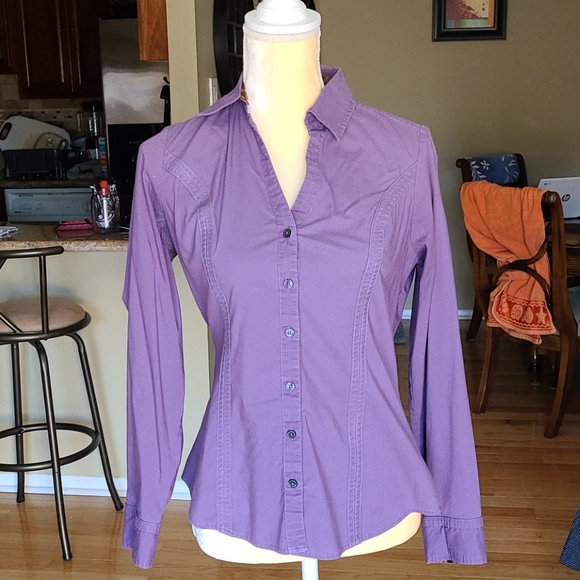 Express Purple The Essentials Blouse S - Picture 1 of 5